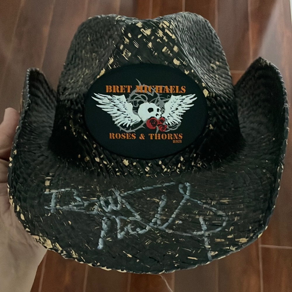 Bret Michaels Roses & Thorns autographed cowboy hat